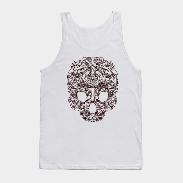 Skull with vintage ornament Tank Top by Harrisaputra